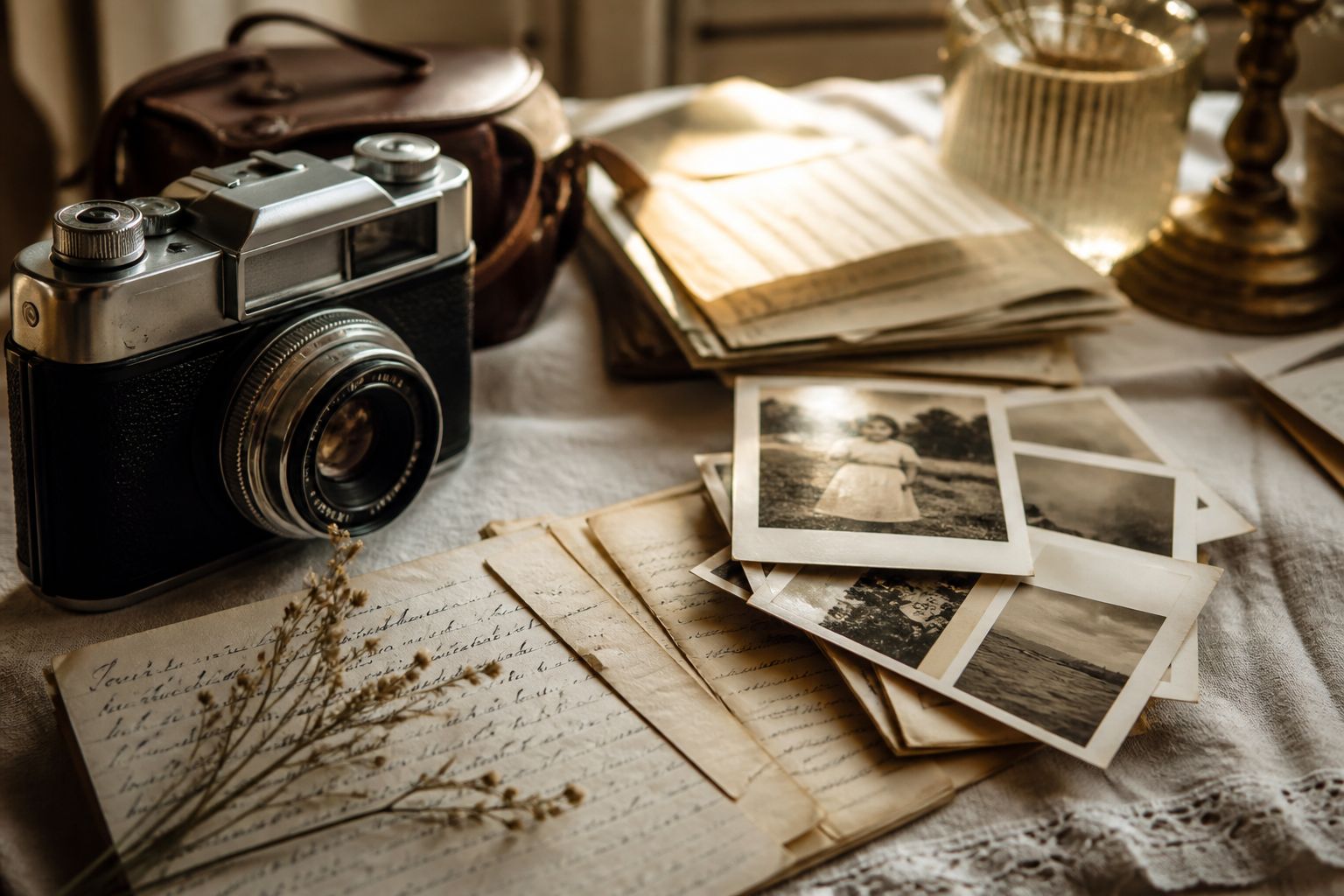 Video still of letters and a camera