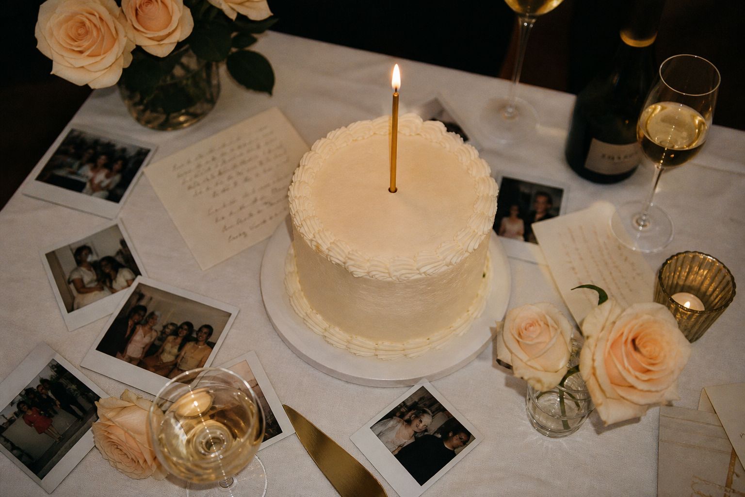 Video still of the birthday cake